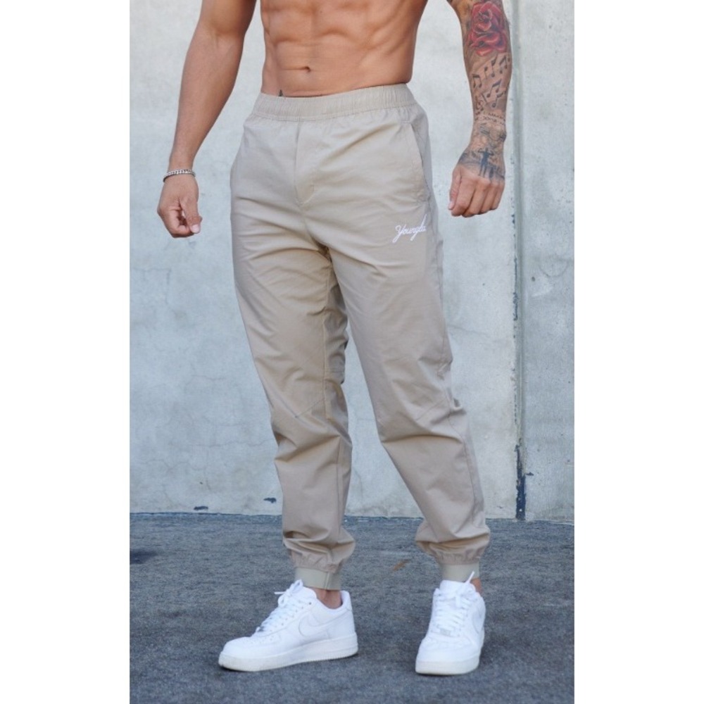 YOUNGLA Airwave Joggers Mens Size XL Tan Model 225 Drawstring Elastic Cuffs
